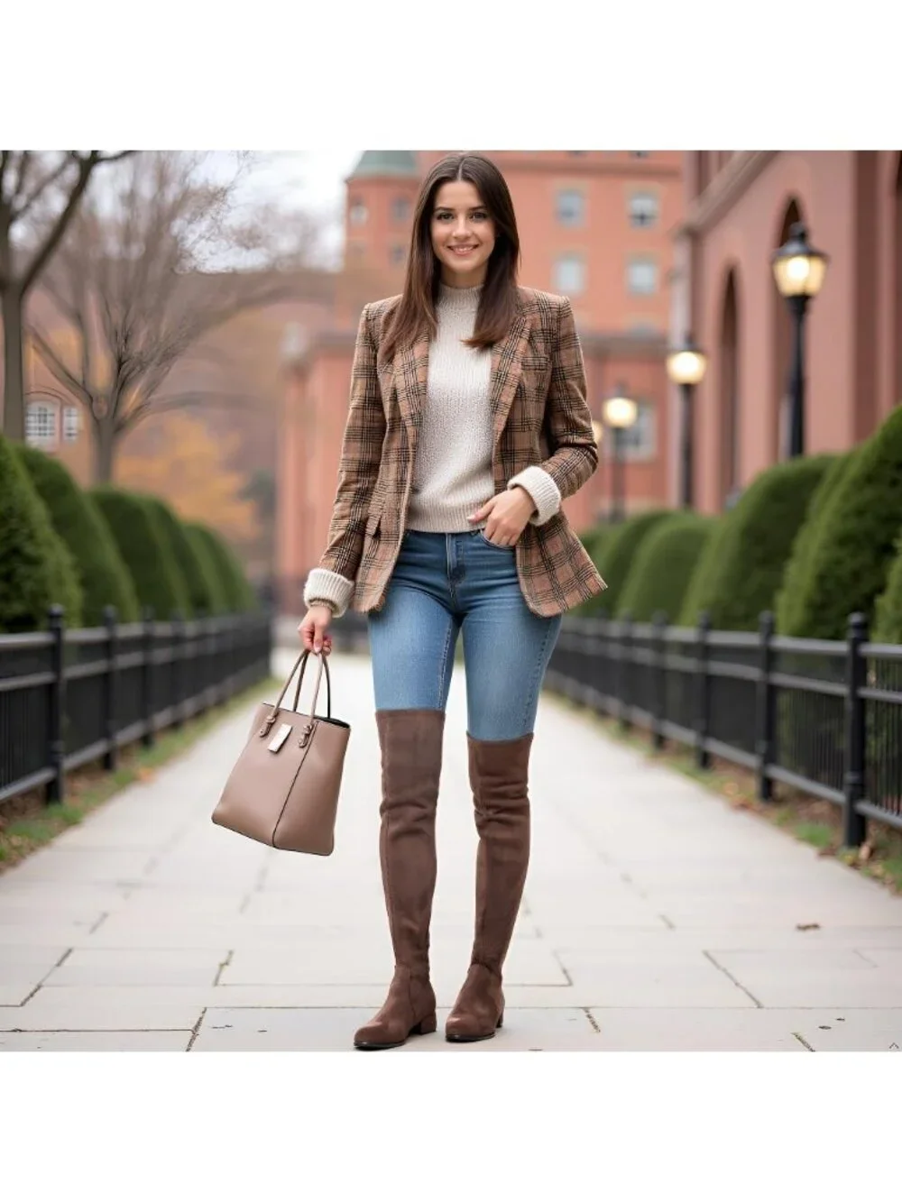 Women Coffee Suede Pointed Toe Flat Comfort Over the Knee Thigh High Boots